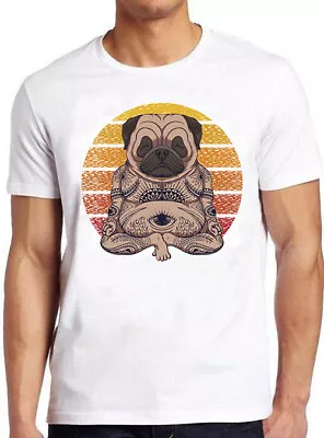 Pug Dog Yoga Spirutal Sunset Funny Meme Gift Tee Vintage Cult Movie T Shirt M727 • £6.35