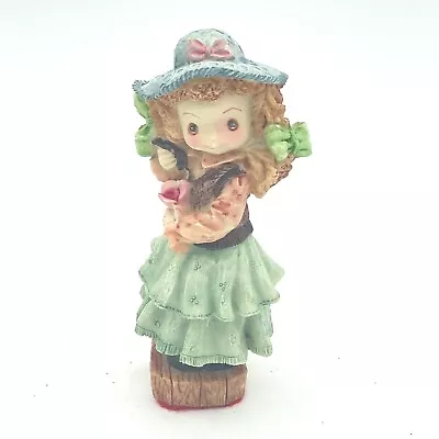 K's Collection 4  Resin Figurine Child Girl Blue Hat Green Dress & Bows • $5.49