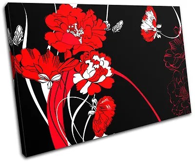 Floral Swirls Vector Illustration SINGLE CANVAS WALL ART Picture Print VA • $64.99