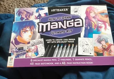 ArtMaker HOW TO DRAW MANGA: 6 Dual-Ended Manga Markers2 Fineliners 48 Pg Book • $16.99