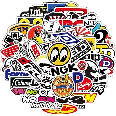50Pcs Japan JDM Racing Car Stickers Car Decor PVC Motorcycle Motocross Helmet • £3.99