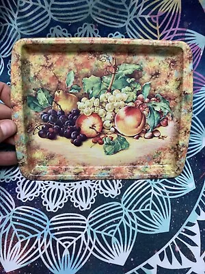 Vintage Daher Decorated Ware Designed By Daher Tin Tray Fruit Motif - • $10.95