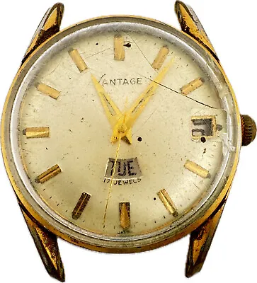 Vintage 34mm Vantage Day-Date Men's Mechanical Wristwatch ST115 Swiss For Repair • $45