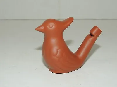 Vintage Folk Art Terra Cotta Redware Pottery Ocarina Bird Whistle • $12.59