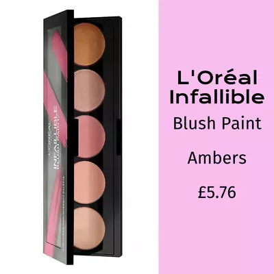 L'Oreal Infallible Blush Paint Pallet 5 Shades Ambers 10g • £5.76