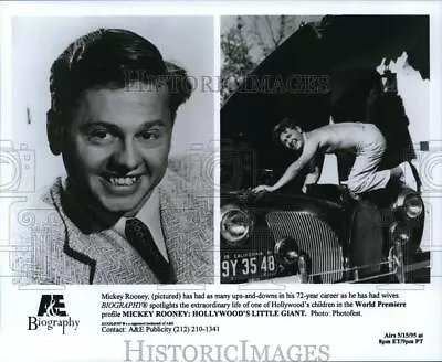 1995 Press Photo Mickey Rooney Is Feature On A&E's Hollywood's Little Giant. • $19.99