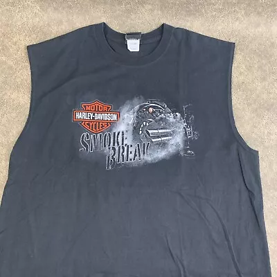 Harley Davidson Men's Sleeveless Tank Smoke Break Powder Keg Mason Size XL • $28.97