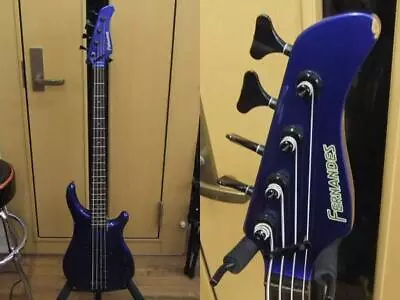 Electric Bass Guitar Fernandes FBR-55 PJ Blue Medium Scale 80% Of Frets Remain • $679