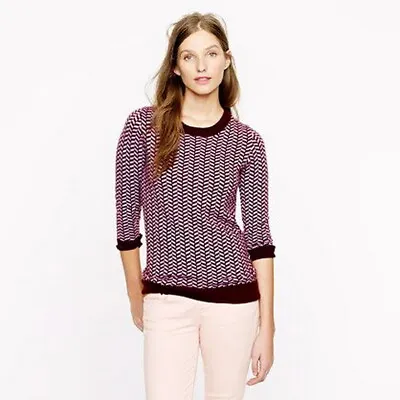 Nwt $258.00 J Crew Collection 100% Cashmere Herringbone Sweater Size Xs • $149.99