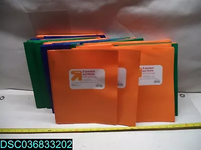 QTY=71: 2 Pocket Plastic Folder With Prongs Orange - Up & Up 490810312569 • $29.32