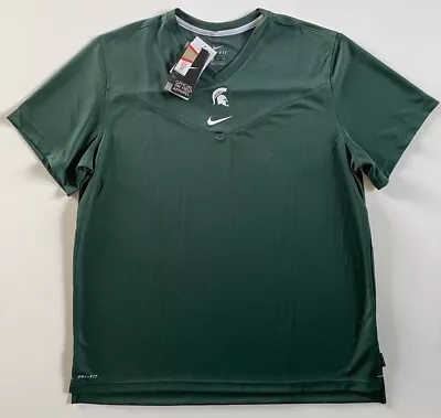 Nike Michigan State Spartans Dri Fit On-Field Sideline UV Shirt Green Size 2XL  • $34.99