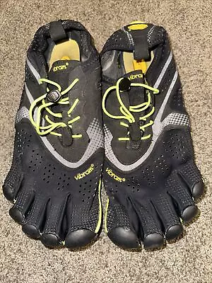 Vibram Fivefingers V Run Trail Watersport Shoes Black Yellow Mens Sz 11.5-12 • $47