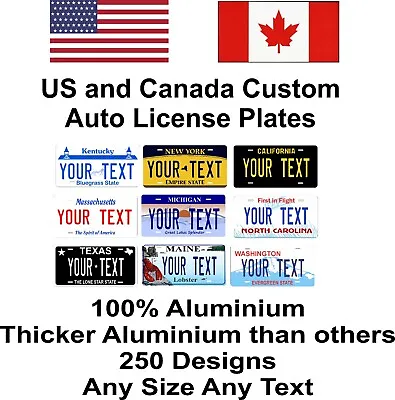 Any State Any Text 250 Designs License Plate Personalized Custom Auto Car  • $18.40