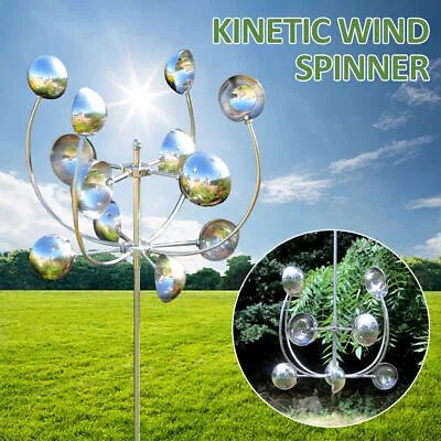 Metal Wind Spinner Kinetic Wind Sculpture Windmill Yard Lawn Patio Garden UK • £15.68