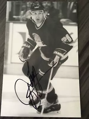 Vintage Vancouver Canucks Tim Hunter Autograph Postcard • $13