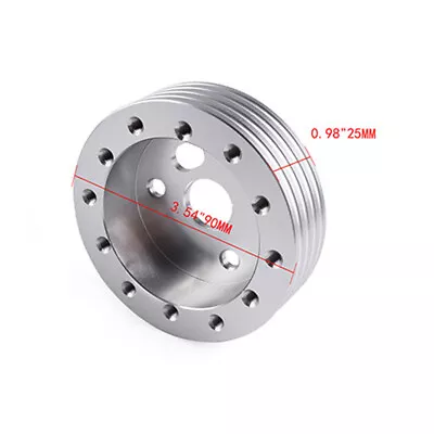 1  Steering Wheel Hub Spacer For 6 Hole Wheels To 3 Hole Adapter Aluminum Silver • $20.50