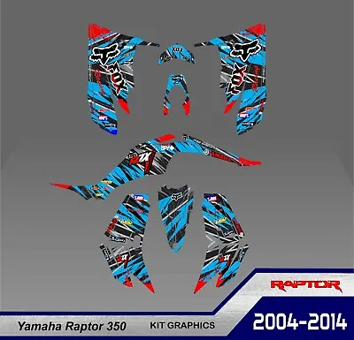$160 • Buy Graphics Kit Yamaha Raptor 350   2004 To 2014 Descals Stickers ATV
