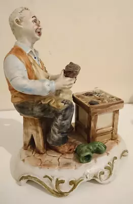 Capodimonte Porcelain - The Cobbler - Figurine/Ornament - Made In Italy Vintage • £17.99