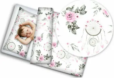 BABY 4PC BEDDING SET WITH PILLOW AND DUVET NURSERY 120X90CM Dream Catcher • £21.99