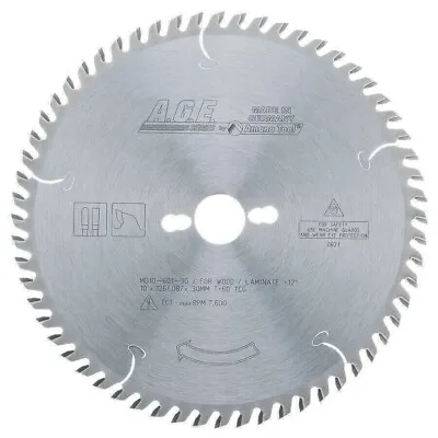 Amana AGE Carbide Tip Blade  10  For Euro Panel Saw 30mm Arbor Size 60 Teeth • £67.48
