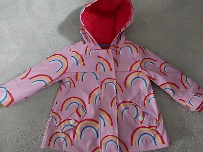 M&S Waterproof Rainbow 2 In 1 Baby Girls Coat 9-12 Months • £3.50