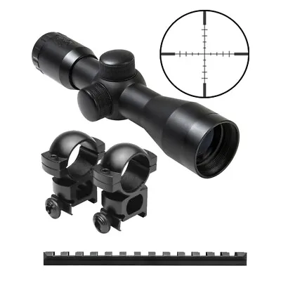 Optics Kit For Marlin Camp 9 45 Carbine W/ Compact 4x30 Rifle Scope + Mounts • $60.40