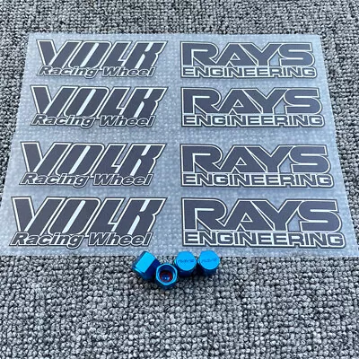 Jdm Rays Volk Racing Te37sl Sticker Tire Valve Stem Caps Forged Aluminum Blue • $24.50