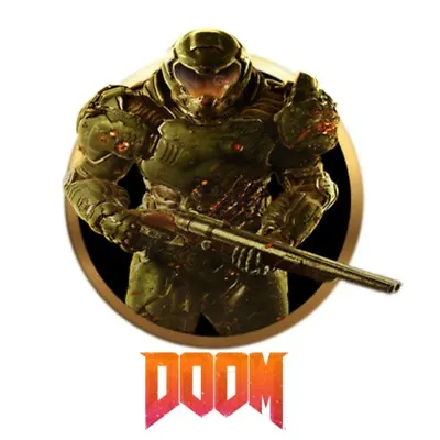 Doom Video Game Round Shaped W/ Lettering Vinyl Decal Sticker  • $9.99