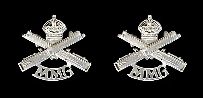 Machine Gun Corps MMG Collar Badges Hallmarked Silver • £42
