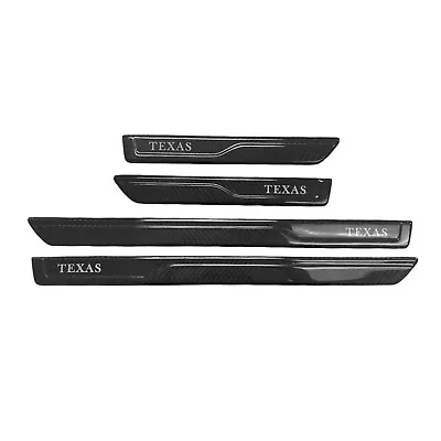 Door Sill Scuff Plate Scratch Protector For Honda Carbon Fiber Black 4 Pcs • $89.90