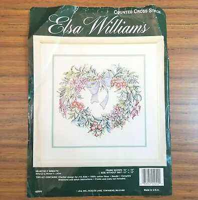Elsa Williams HEARTFELT WREATH Counted Cross Stitch Kit 02044 • $14