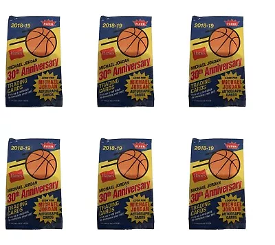 6 PACKS Fleer Hanes Michael Jordan Cards 2018-2019 30th Anniv 30 Cards TOTAL! • $20