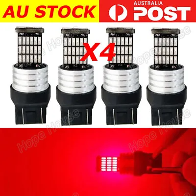 4X W21W T20 45SMD LED Red 7440 7443 Turn Signal Light Bulb Tail Light • $14.99