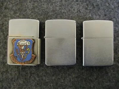 ZIPPO LIGHTERS VINTAGE LOT (3) 1950s W/STERLING 50TH FTR BMR WING SLEEVE+1963&65 • $338.90