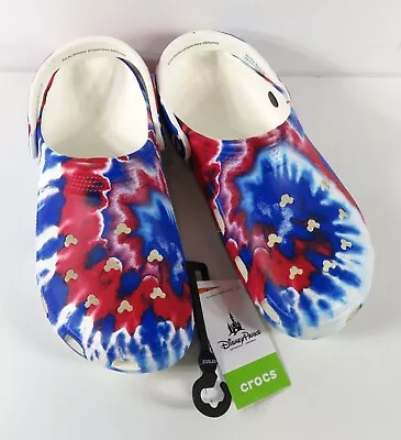 Disney Parks Americana Crocs Clogs Mickey Mouse Red White Blue Size M11 W13 NEW • $69.95