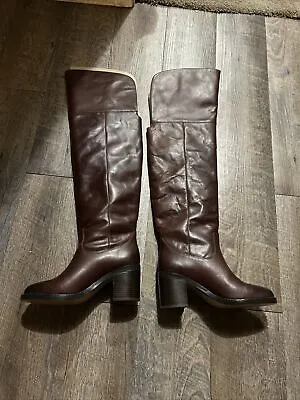 J.Crew $398 Over The Knee  Bella Leather Boots Size 5.5 M AQ752 New • $100