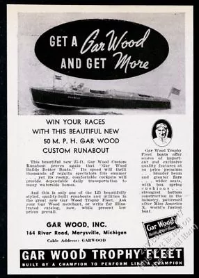 1937 Gar Wood Classic Wood Runabout Boat Photo Vintage Print Ad • $29.97