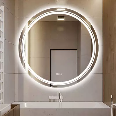 600/800/900mm Large Round LED Bathroom Mirror Anti-fog Dimmable Vanity Mirror  • $179.96