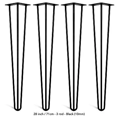 4x Hairpin Legs Hair Pin Legs Set For Furniture Bench Desk Table Metal Steel DIY • £39.90