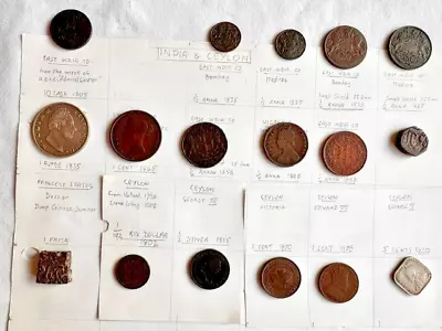 East India Co  Ceylon 17 X Anna Cash Cent Rupee Stiver Rix Dollar Collection • £20