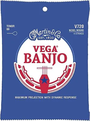 Martin V720 Vega Tenor 4 String Banjo Strings. 9-30 • $3.99