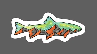 Fishing Sticker Mountain Trout Waterproof - Buy Any 4 For $1.75 Each Storewide! • $2.95