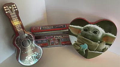 Vintage Collector Tins~set Of 3. Sunset Diner Mandalorian And Guitar. • $12.97