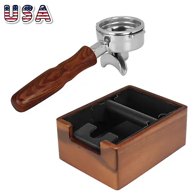 58mm Portafilter For La Marzocco Double Spout Coffee Knock Box W/Tamping Station • $77.42