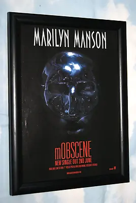 MARILYN MANSON Framed A4 2003 ` MOBSCENE `  SINGLE Original  Promo ART Poster • $17.67