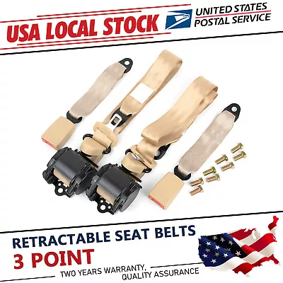 Universal Adjustable Retractable Car Seat Belt 3 Point Safety Belt Harness • $43.76