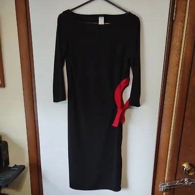 VINTAGE Fredericks Of Hollywood Black Dress W/Red Cutout Size M USA Back Slit • $32