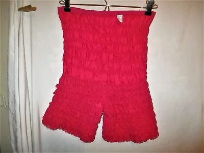Vintage Ruffled Lace Tiered Square Dance Panties L Bloomers Petti Pants Red • $39.99
