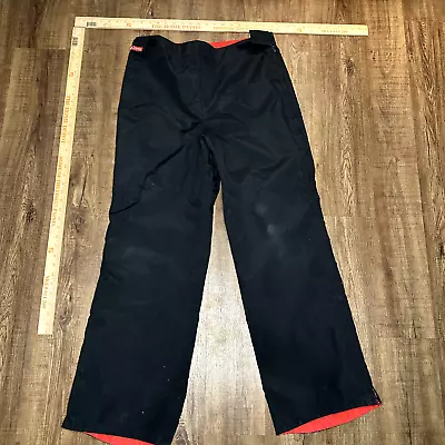 Columbia Full Side Zip Reversible Ski Pants Men's Large Black Red Elastic Waist • $0.99