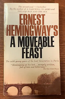 A MOVEABLE FEAST By Ernest Hemingway Vintage 1965 Bantam Paperback Novel • $8.50